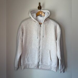 Love Theory Essentials Sherpa-Lined Zip-Up Hoodie size XL